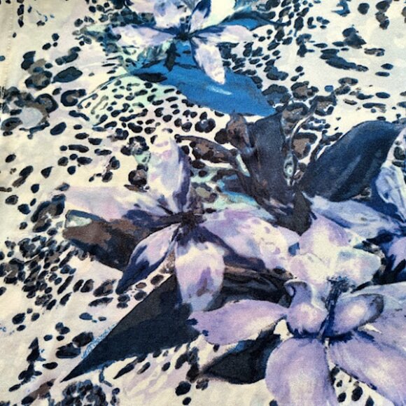 CAROLE HOCHMAN Tropical Cheetah Print Caftan Drawstring Waist Beach Cover Up XS - Picture 13 of 16